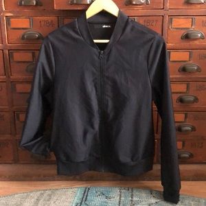 ULTRACOR Bomber jacket black lightning bolt W M EUC